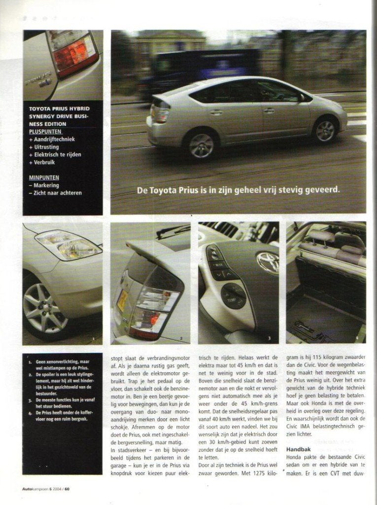 Autokampioen dubbeltest Honda Civic IMA en Toyota Prius, Ophalen of Verzenden, Gelezen, Honda