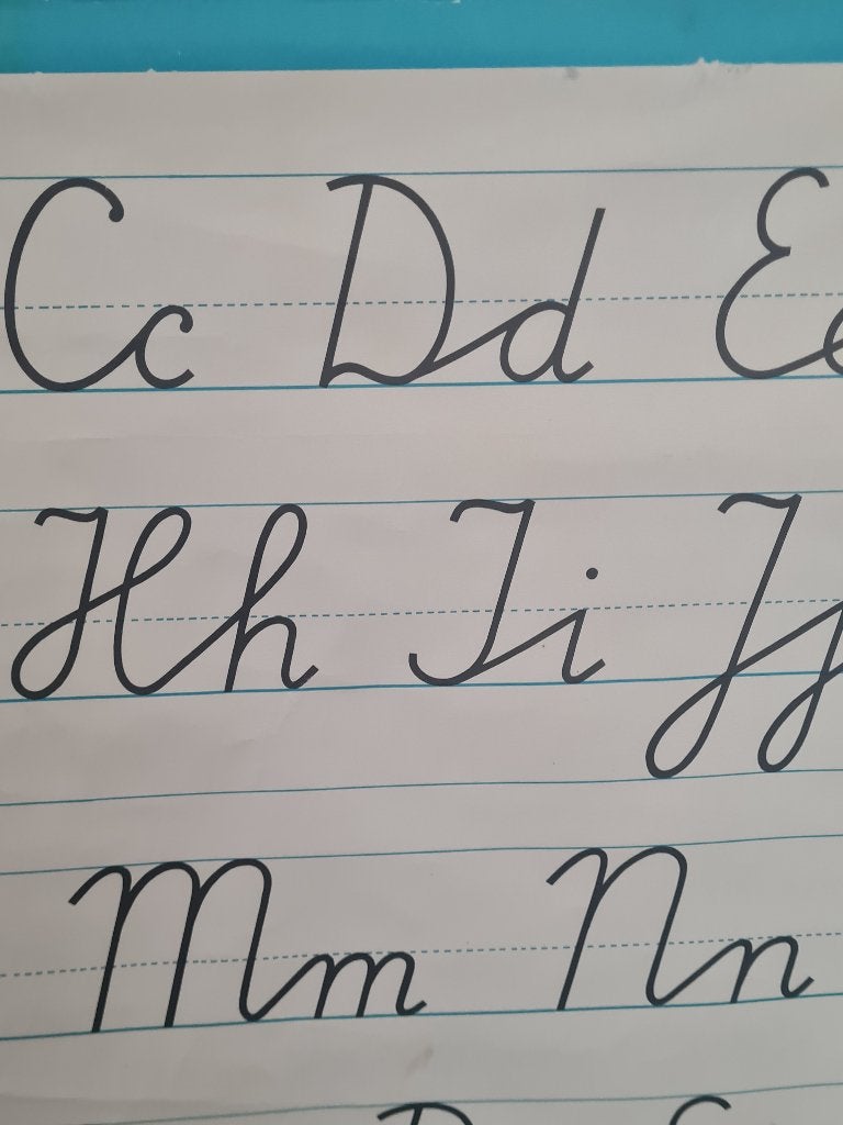 Vintage schoolplaat letters schrijven, Ophalen of Verzenden, Overige thema's