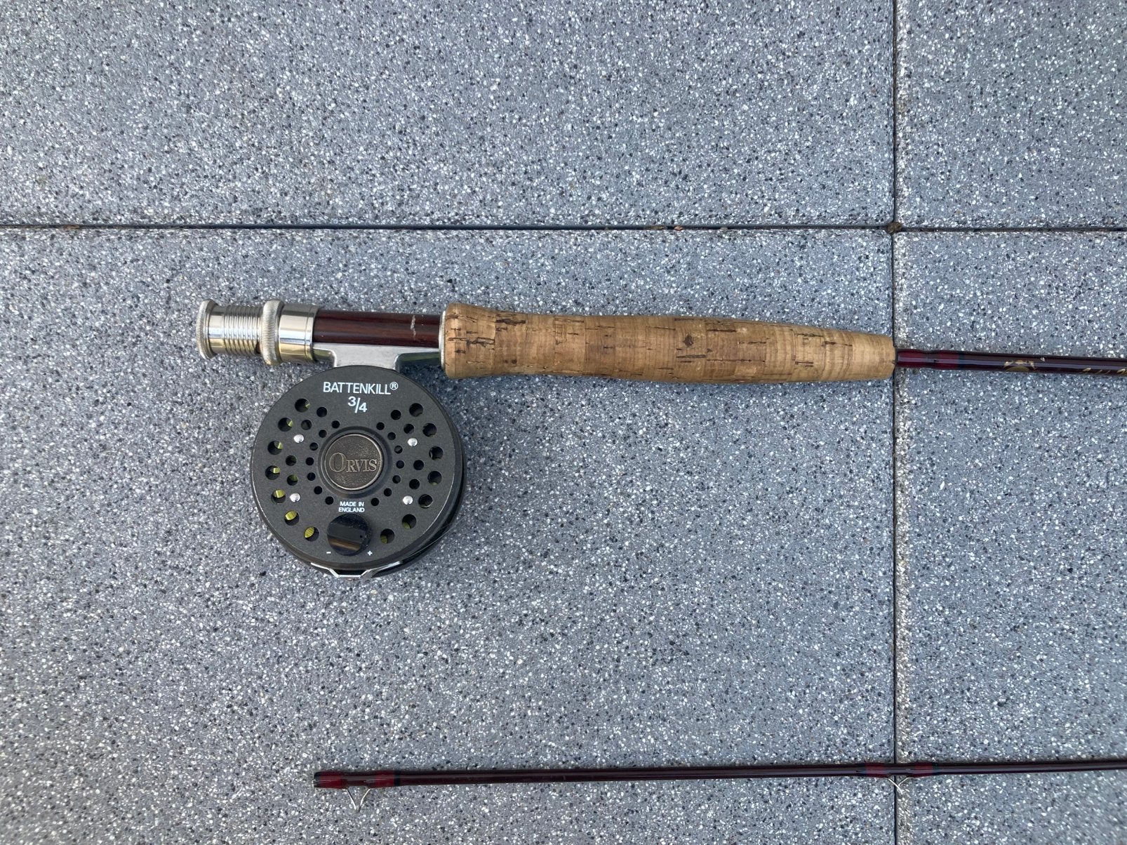 Penn vliegvishengel AFTMA 3 met Orvis Battenkillreel 3/4, Ophalen, Gebruikt, Complete hengel