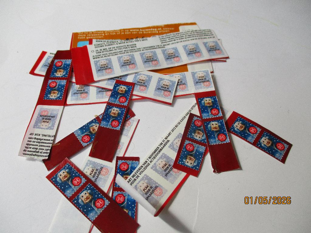 efteling zegels van 2013 van de D.E..koffie.voor verzamelaar, Verzamelen, Overige supermarkten, Ophalen of Verzenden