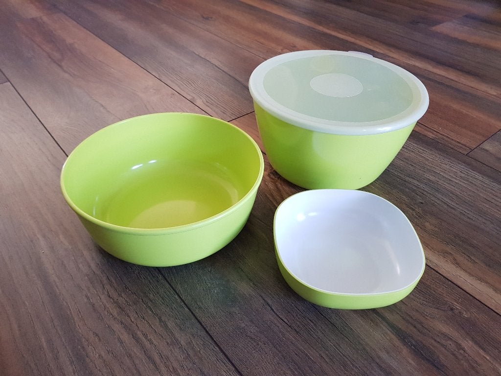 Set van drie limegroene Mepal Rosti schalen, Ophalen of Verzenden, Zo goed als nieuw