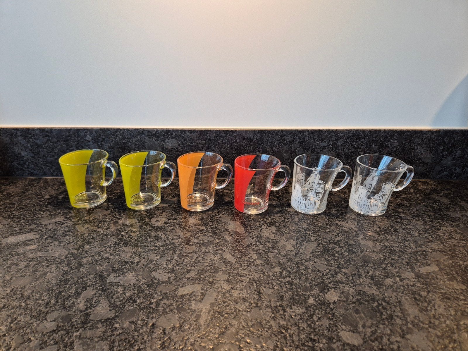 Senseo glazen schuin, Ophalen of Verzenden, Glas, Overige stijlen, Glas of Glazen