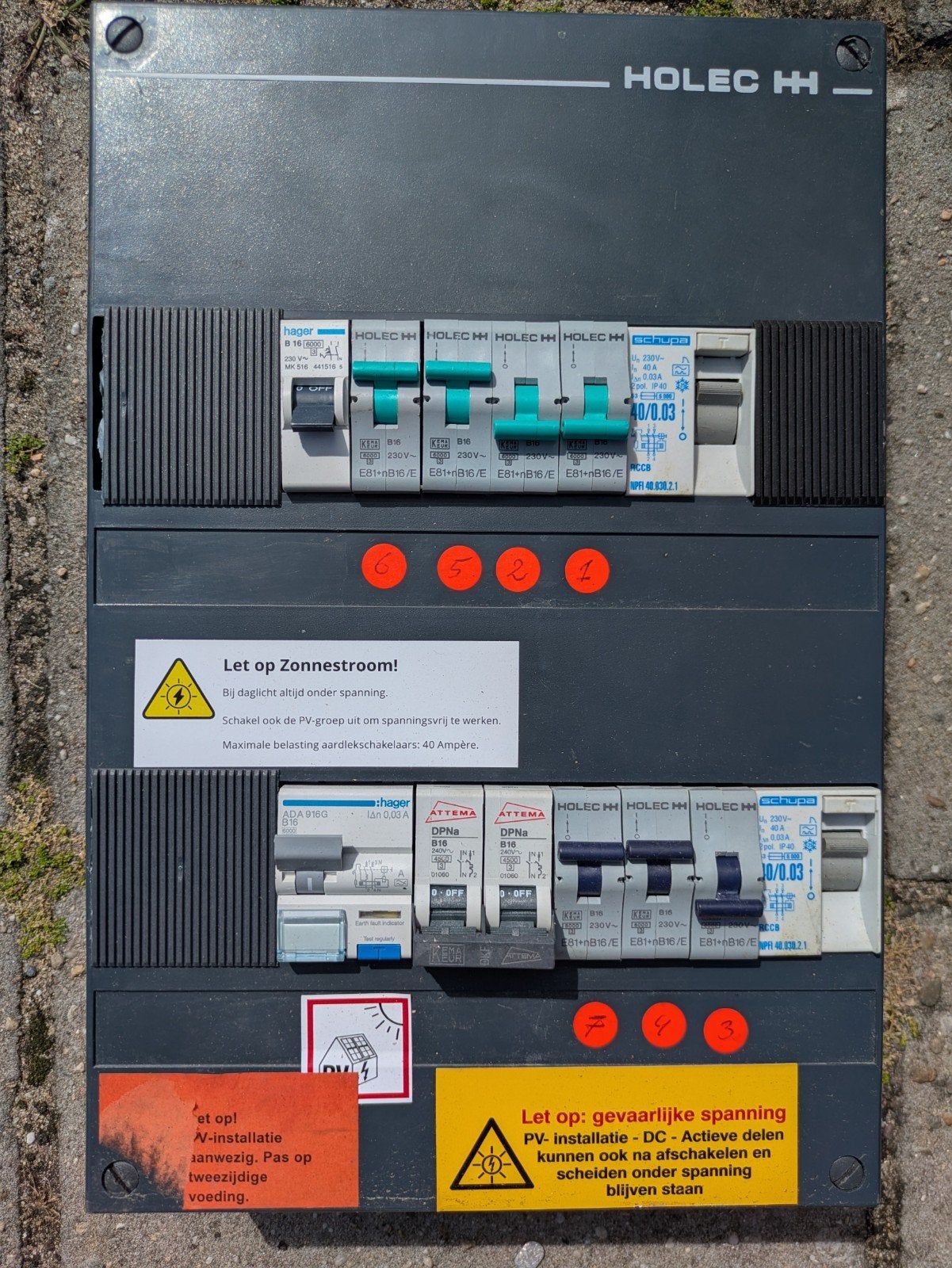 Holec H-H Groepenkast met Hager en Attema componenten, Ophalen, Gebruikt, Hager, Groepenkast