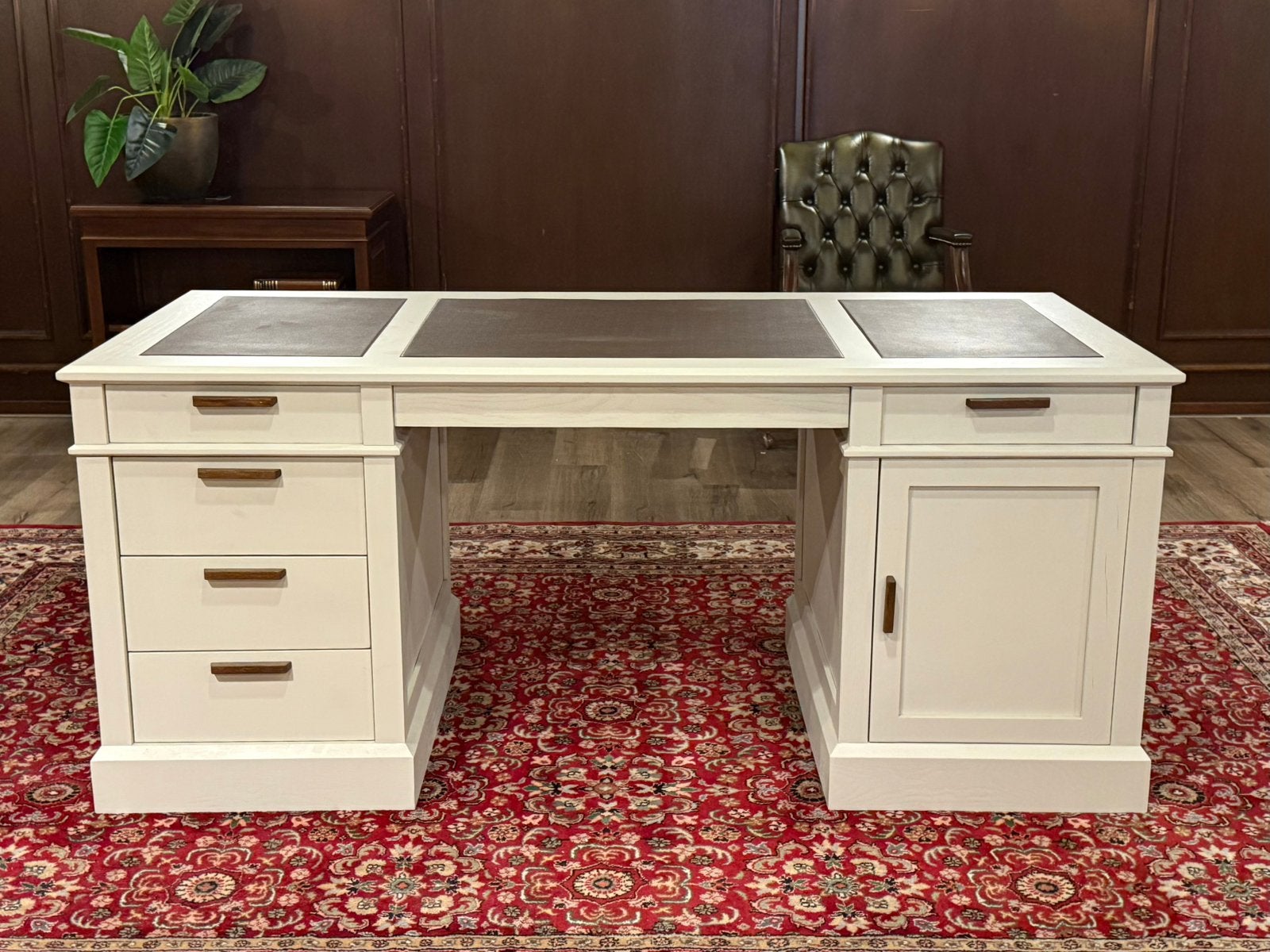 Klassiek Engels bureau (eikenhout) #694, Huis en Inrichting, Bureaus, Overige typen, Hout, 180 cm, Ophalen of Verzenden
