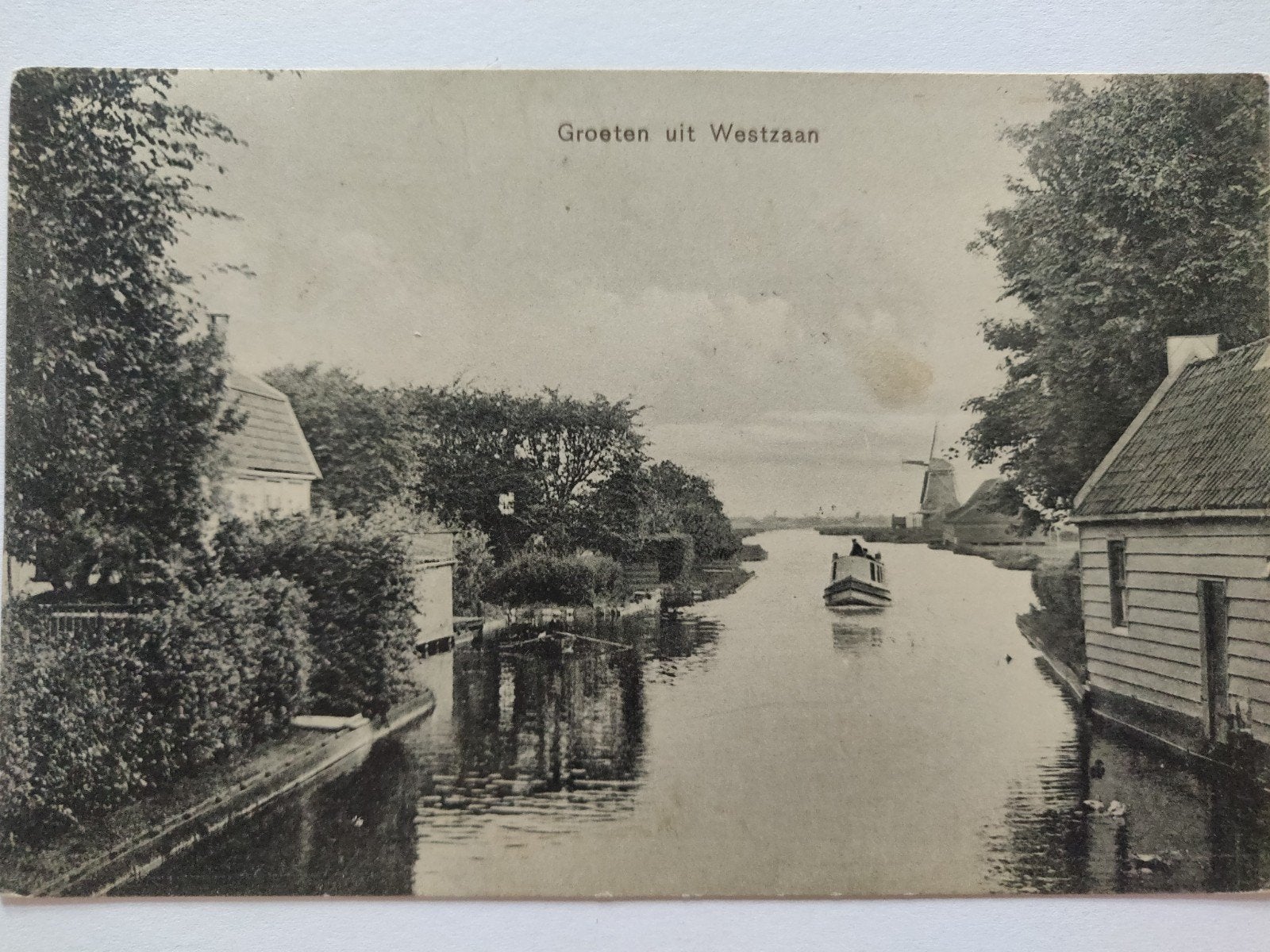 X3146 Westzaan 1908 naar Amsterdam Apotheek Molen, Verzamelen, Ansichtkaarten | Nederland, Ophalen of Verzenden, Voor 1920, Noord-Holland