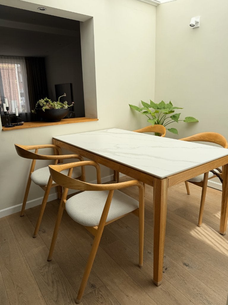Eettafel | Westwing Collection, Huis en Inrichting, Tafels | Eettafels, Ophalen, Eikenhout, 50 tot 100 cm, Zo goed als nieuw