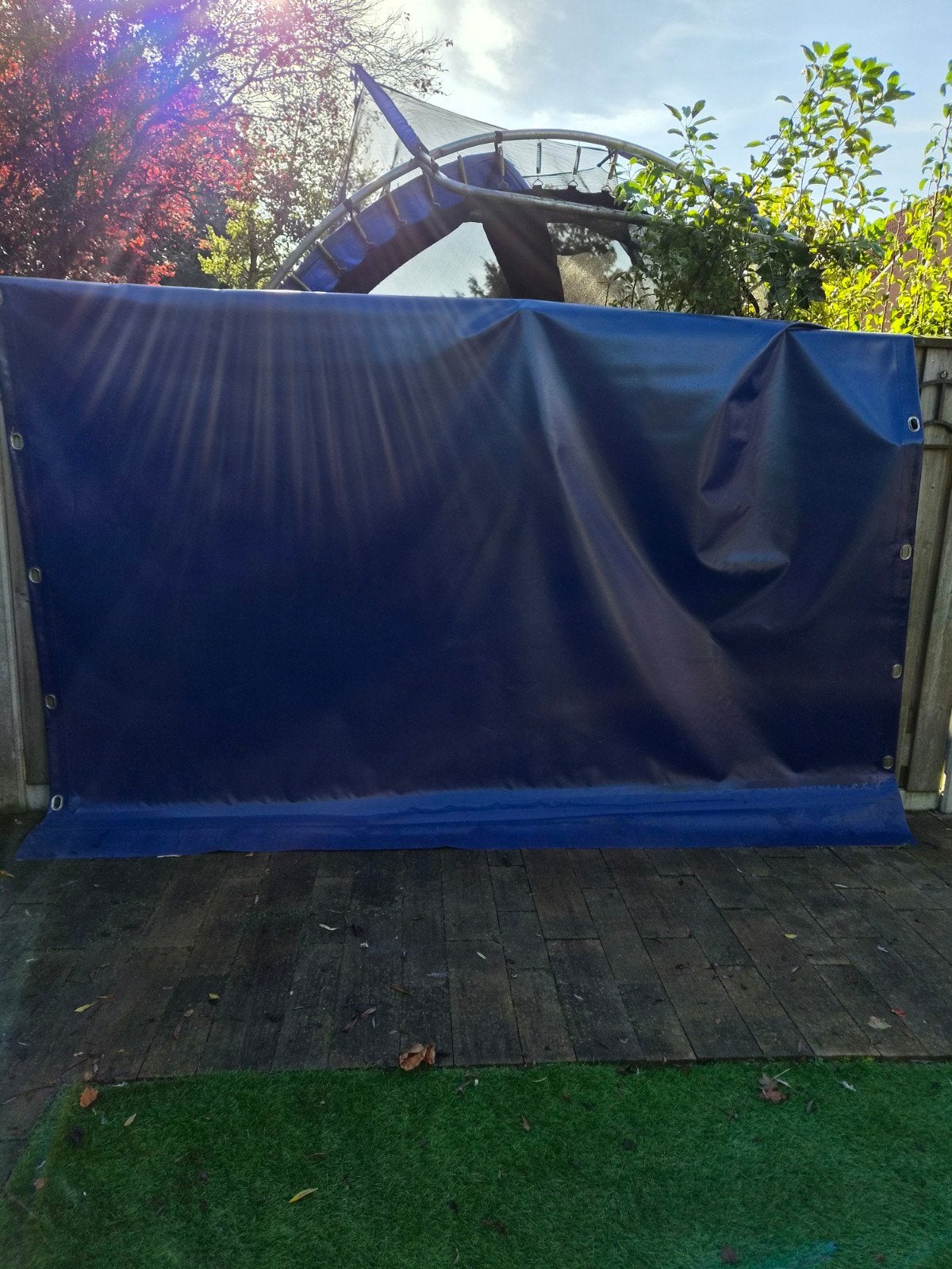 Blauw Verandazeil, Ophalen, Gebruikt