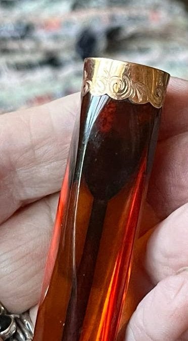 Sigarenpijpje van Barnsteen met 14 karaat Gouden montuur, Ophalen of Verzenden, Gebruikt, (Water)pijp