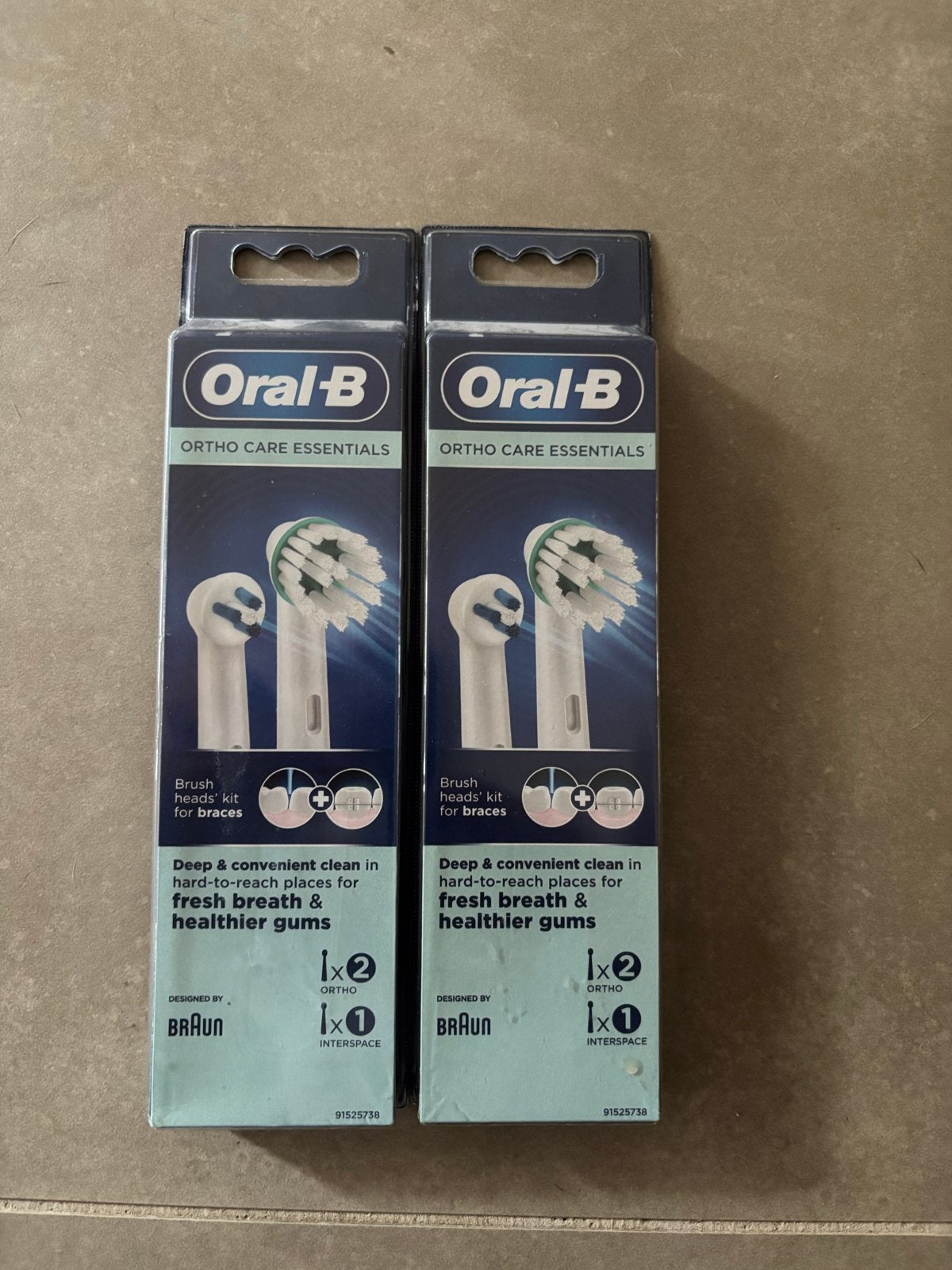 Oral-B Ortho Care Essentials Opzetborstels (2x), Witgoed en Apparatuur, Ophalen of Verzenden, Nieuw, Mondverzorging