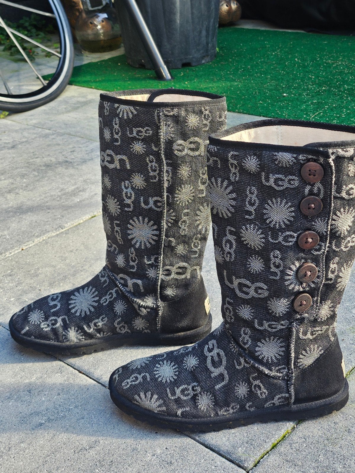 Unieke UGG Australia Lo Pro Denim Jacquard Laarzen Maat 38, Blauw, UGG Australia, Lage of Enkellaarzen, Ophalen of Verzenden