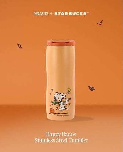 Snoopy x Peanuts Starbucks Tumbler Oranje Limited Edition, Overige typen, Nieuw, Ophalen of Verzenden, Metaal