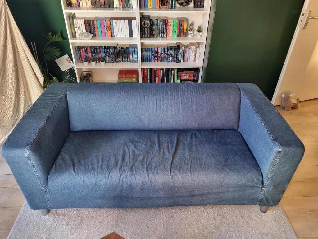 Blauwe klippan bank, Huis en Inrichting, Banken | Bankstellen, Ophalen, 150 tot 200 cm, Tweepersoons, 75 tot 100 cm