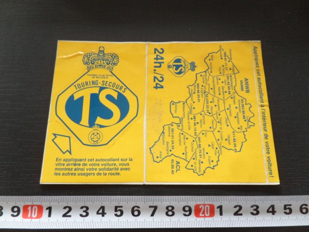 sticker set touring secours ANWB belgië, Ophalen, Zo goed als nieuw
