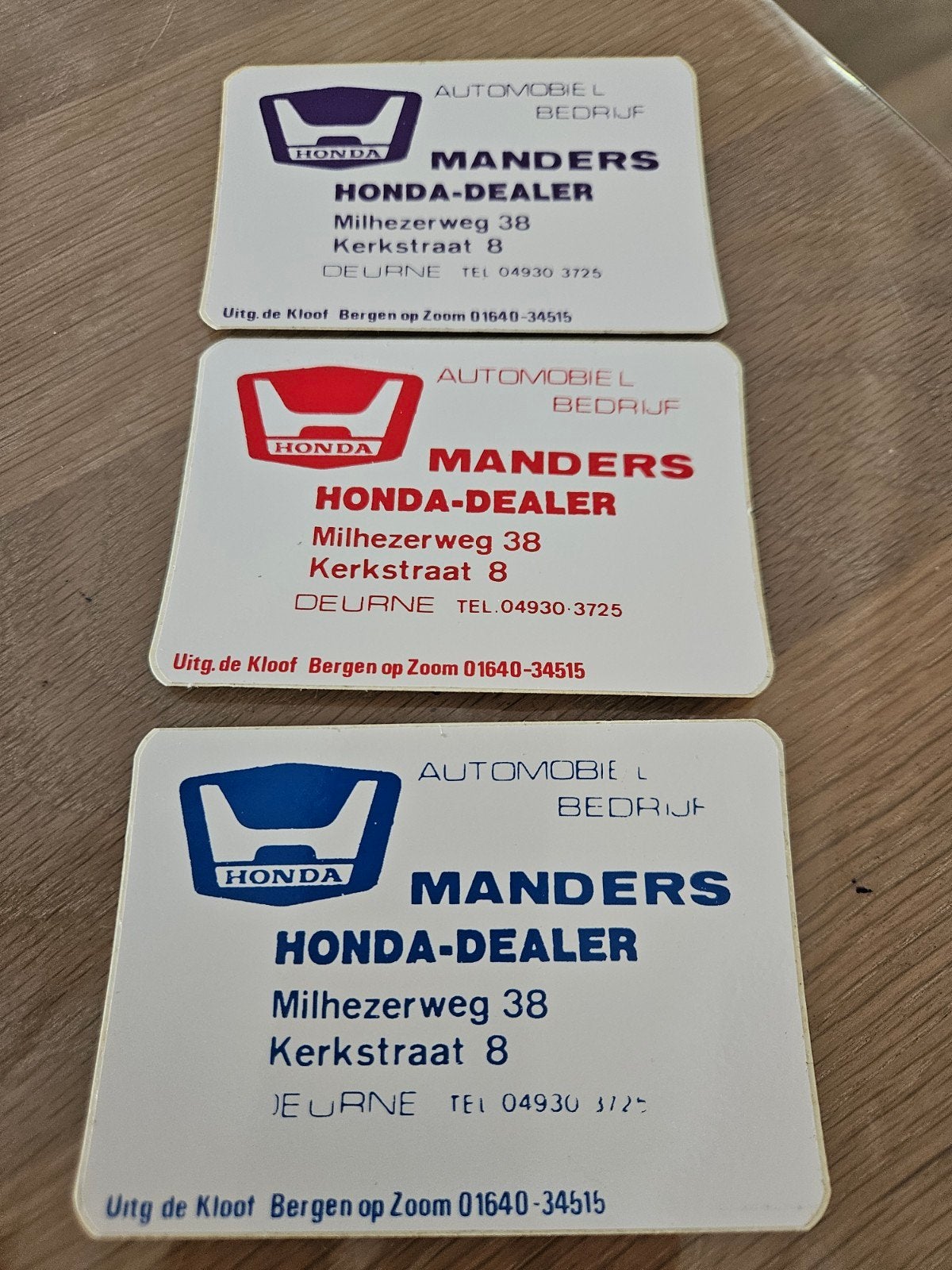 Honda Dealer Deurne stickers, Ophalen of Verzenden
