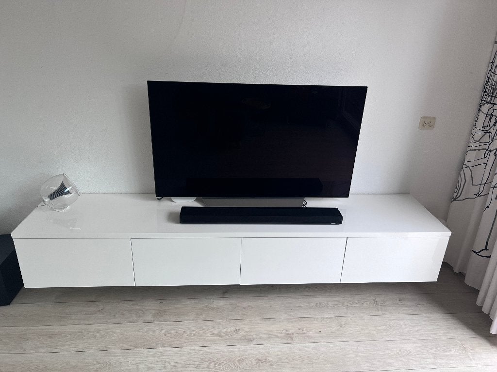 Hangend tv dressoir wit, Ophalen, Strak modern, Gebruikt, 200 cm of meer