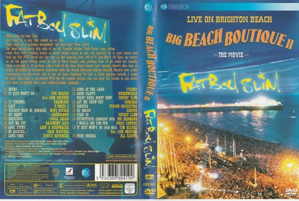 DVD Fatboy Slim Big Beach Boutique, Cd's en Dvd's, Alle leeftijden, Ophalen of Verzenden, Zo goed als nieuw, Concert