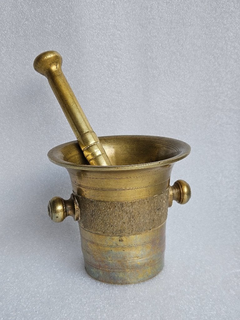 Antieke Vijzel met stamper, Antiek en Kunst, Ophalen of Verzenden, Koper
