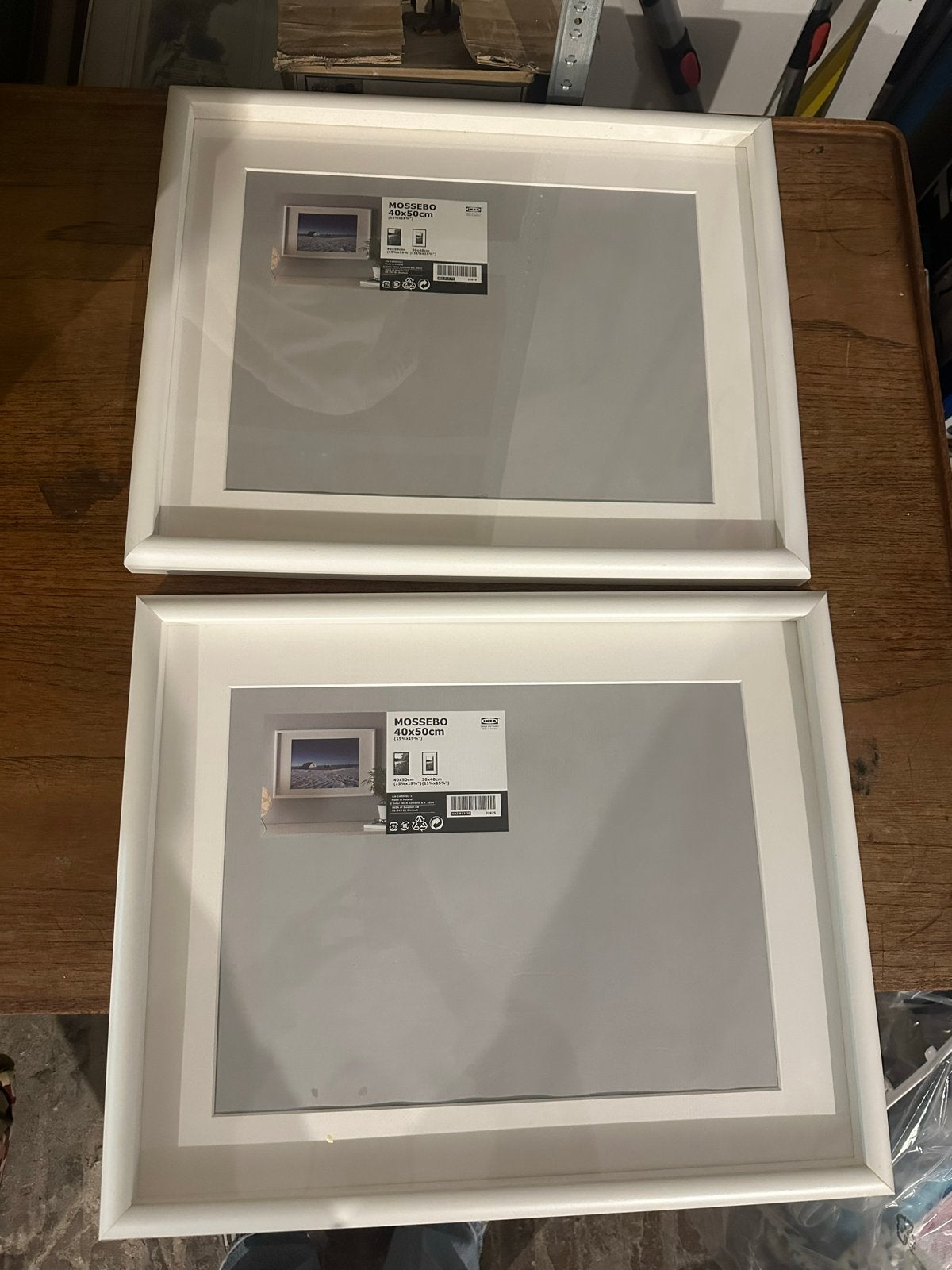 2x IKEA MOSSEBO Fotolijst 40x50 cm Wit, Ophalen, Nieuw, Fotolijst, Met glas