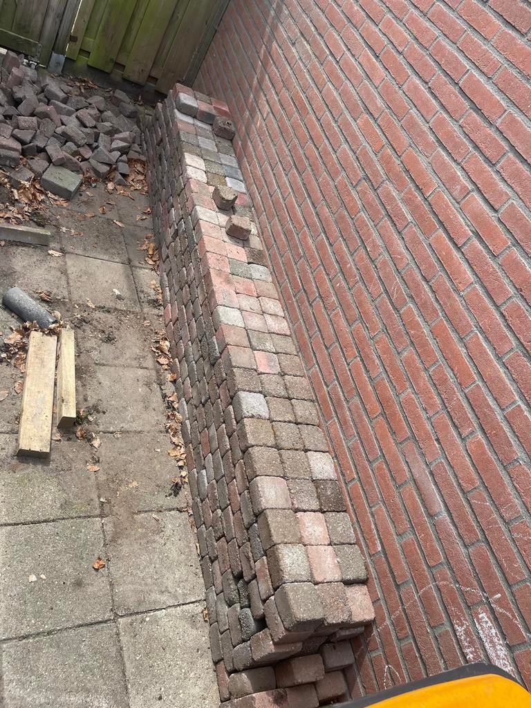 Gebruikte klinkers, rood/grijs gemêleerd, Tuin en Terras, Ophalen, Gebruikt, Klinkers, 5 tot 10 m²