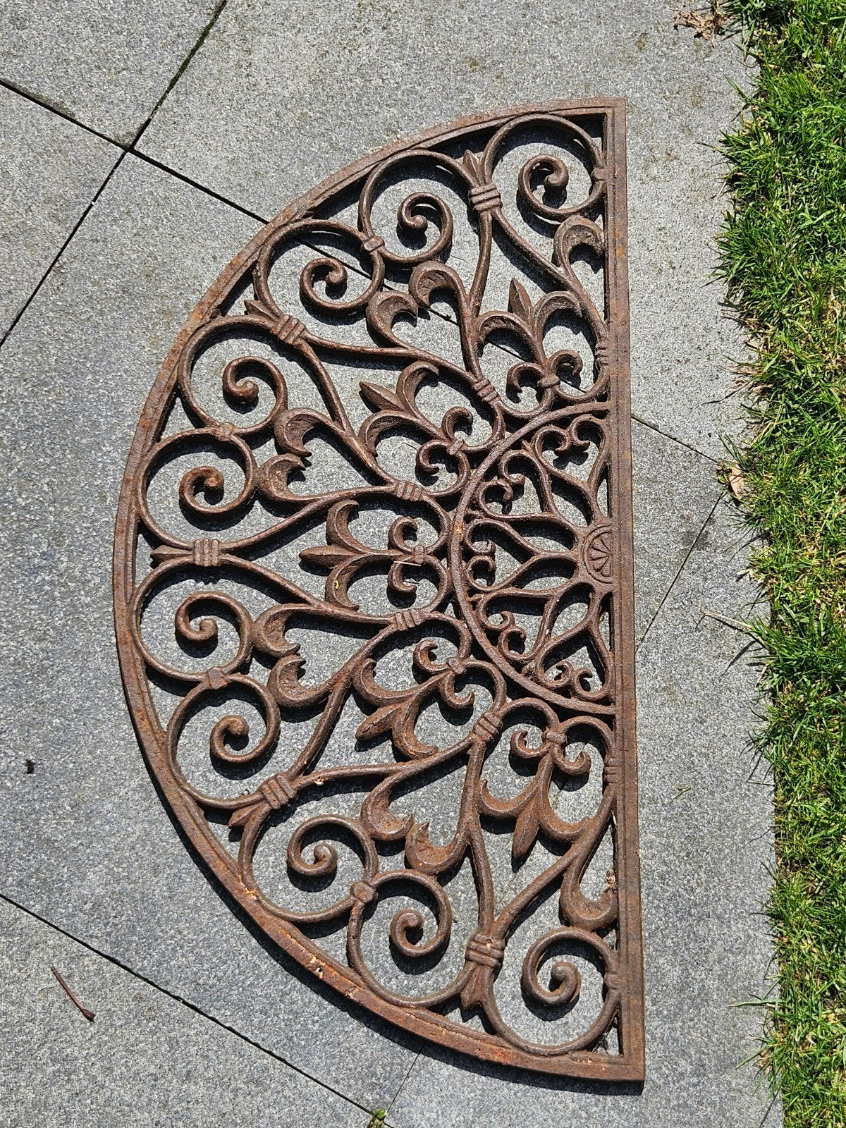 Decoratieve gietijzeren deurmat, halfrond, Ophalen of Verzenden, Gietijzer