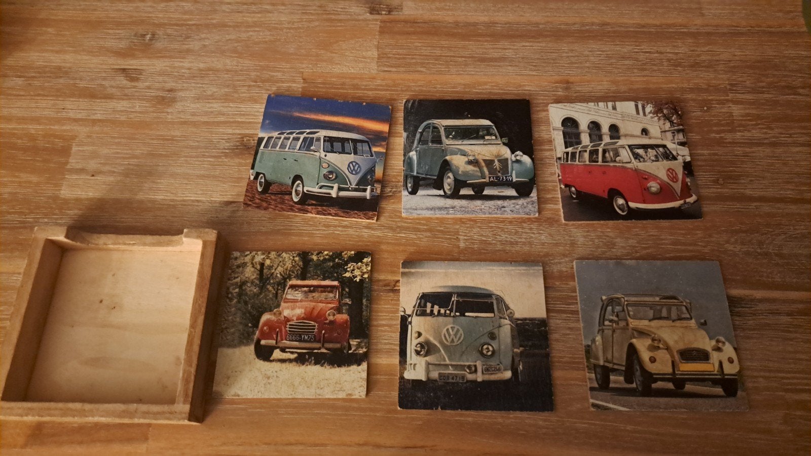 Leuke onderzetters Oldtimers incl. opbergbakje, Ophalen of Verzenden