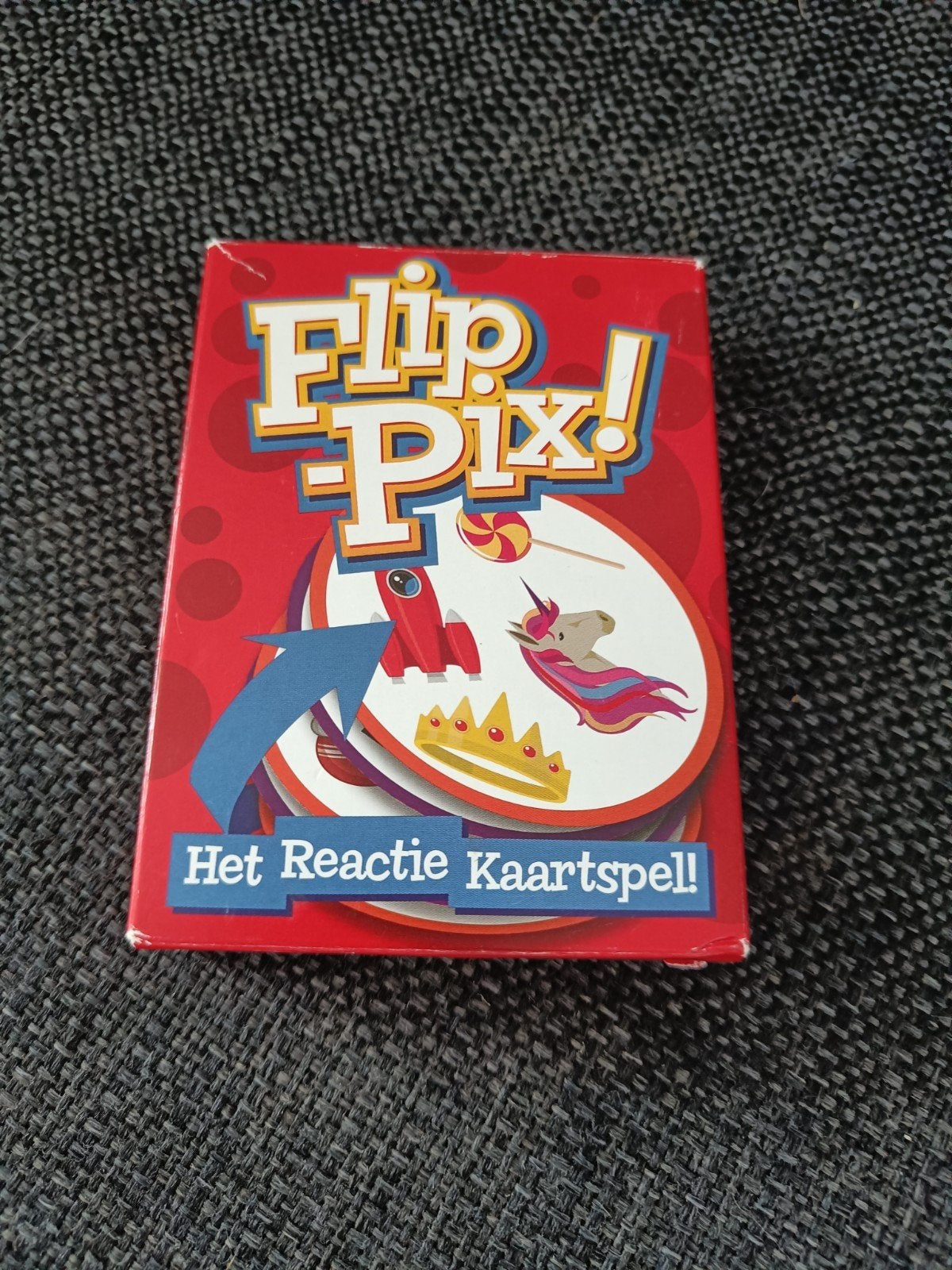 Flip Pix! Het Reactie Kaartspel - Snel en Leuk voor Iedereen, Hobby en Vrije tijd, Gezelschapsspellen | Kaartspellen, Zo goed als nieuw