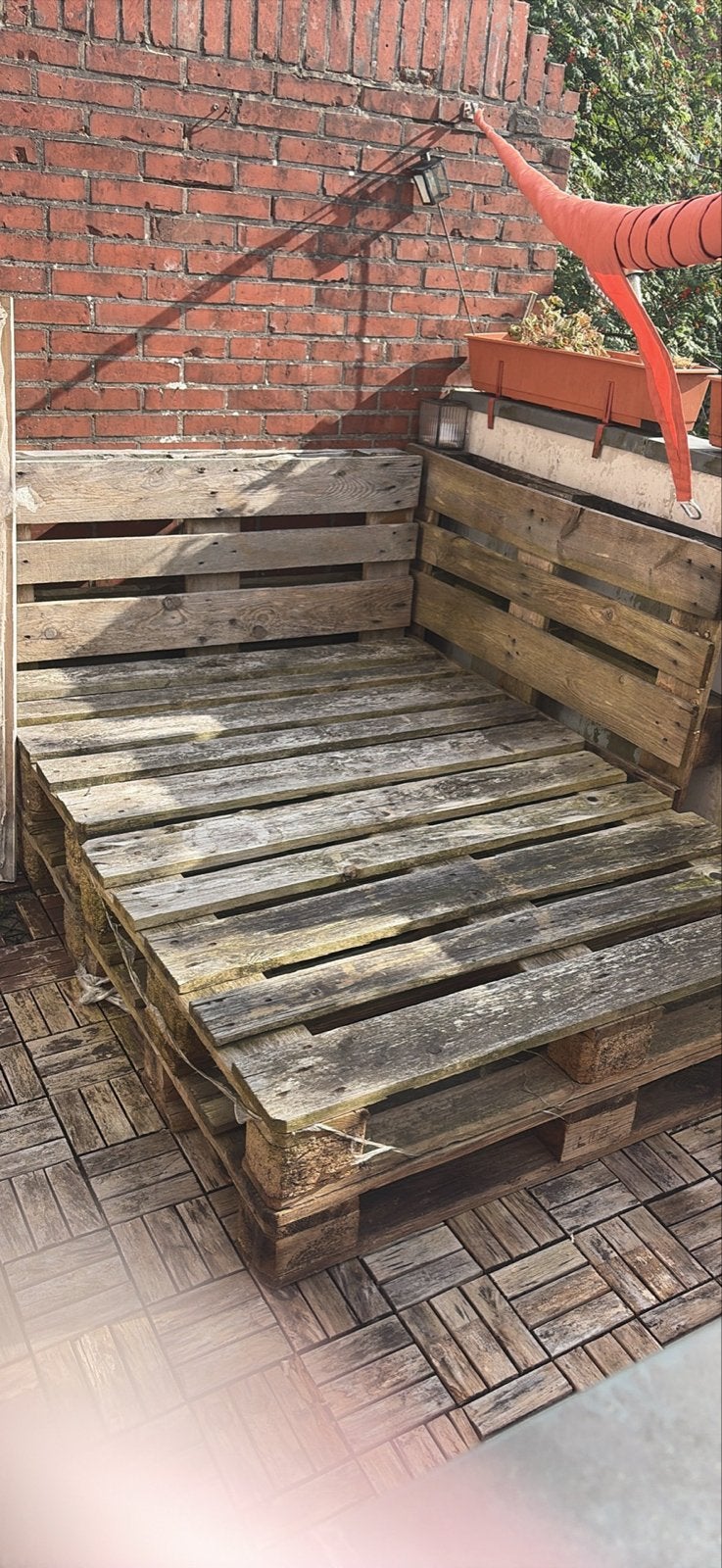 Gratis af te halen: Pallet loungeset, Ophalen, Gebruikt, 3 zitplaatsen, Loungeset