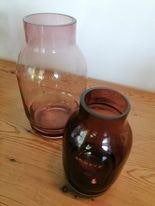 Twee Bombyxx glazen vazen., Ophalen of Verzenden, Zo goed als nieuw, Paars, Glas