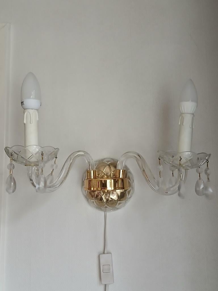 Prachtig klassiek wandlamp goudkleurig., Ophalen of Verzenden