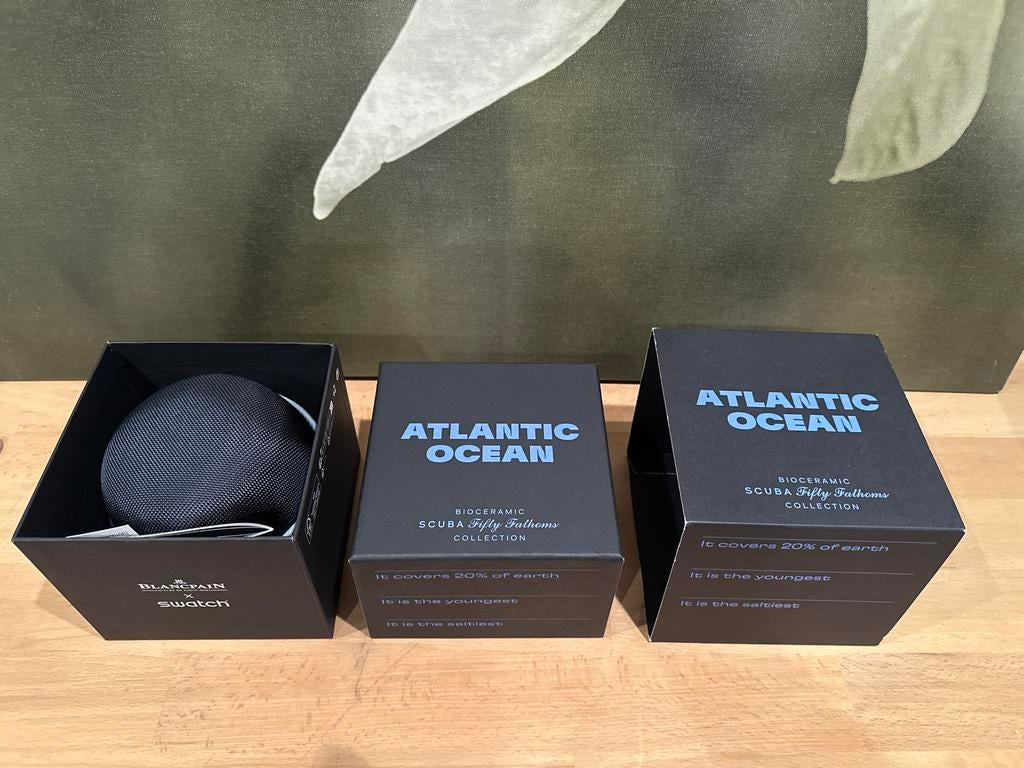 Nieuwe Blancpain x Swatch Scuba Fifty Fathoms Atlantic Ocean, Sieraden, Tassen en Uiterlijk, Kunststof, Polshorloge, Nieuw, Ophalen of Verzenden