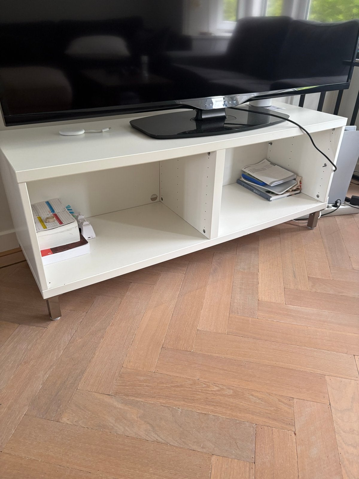 Wit tv-meubel - 120x40x48 cm, Ophalen, Gebruikt, 100 tot 150 cm, Minder dan 100 cm