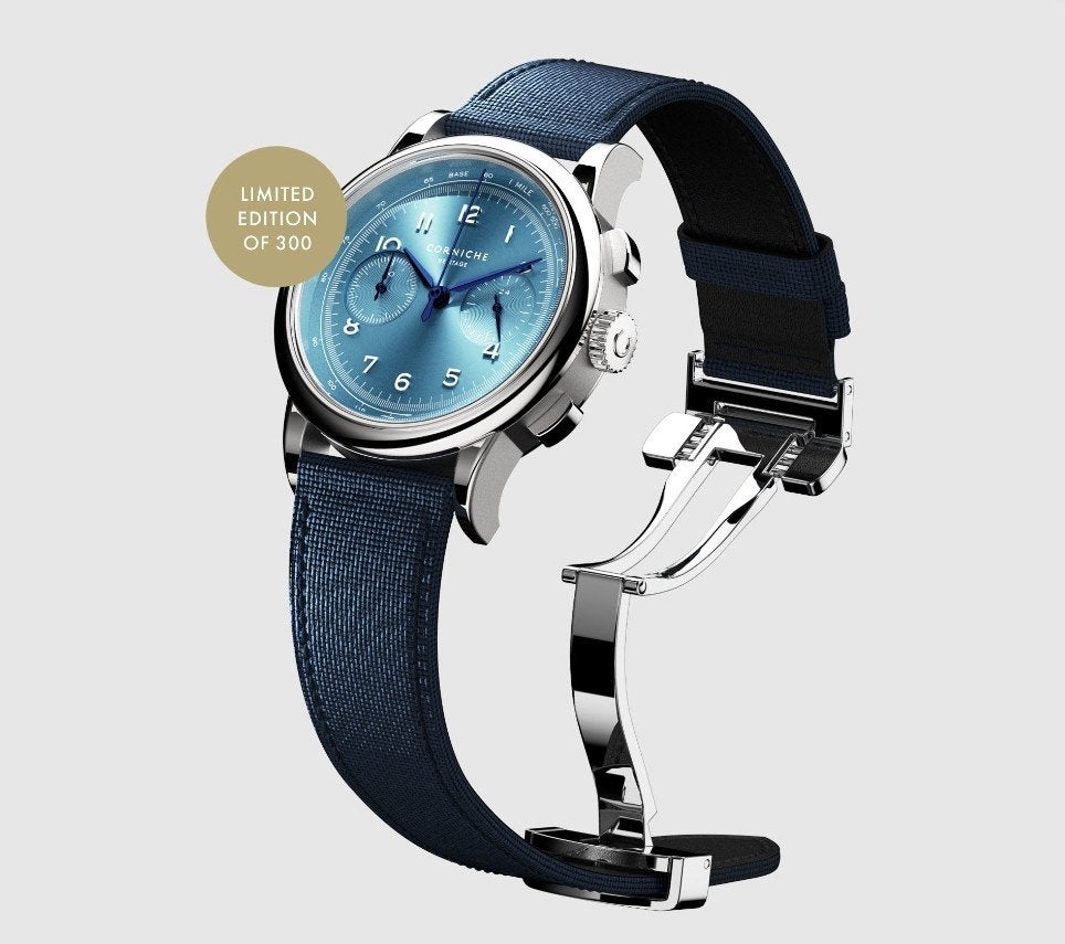 Corniche Heritage Chronograph 'The Bluebird' Limited Edition, Ophalen of Verzenden, Nieuw, Staal, Overige merken
