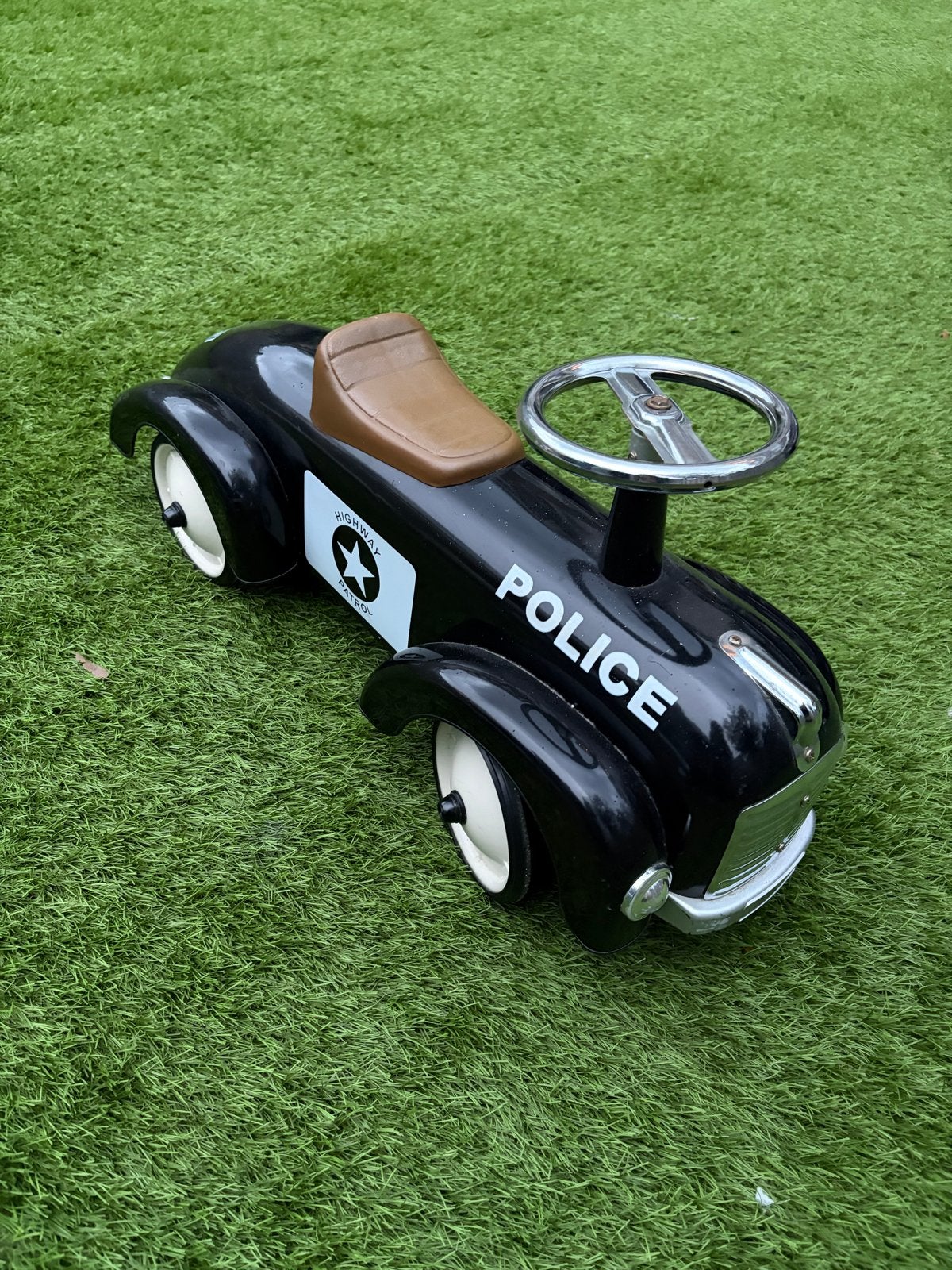 Vintage Politie Trapauto - Zwart met Bruin Zadel, Ophalen, Gebruikt