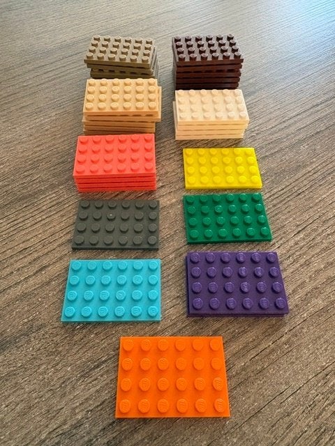 lego grondplaatjes 4x6 in 7 kleuren, Kinderen en Baby's, Speelgoed | Duplo en Lego, Nieuw, Lego, Grondplaat, Verzenden