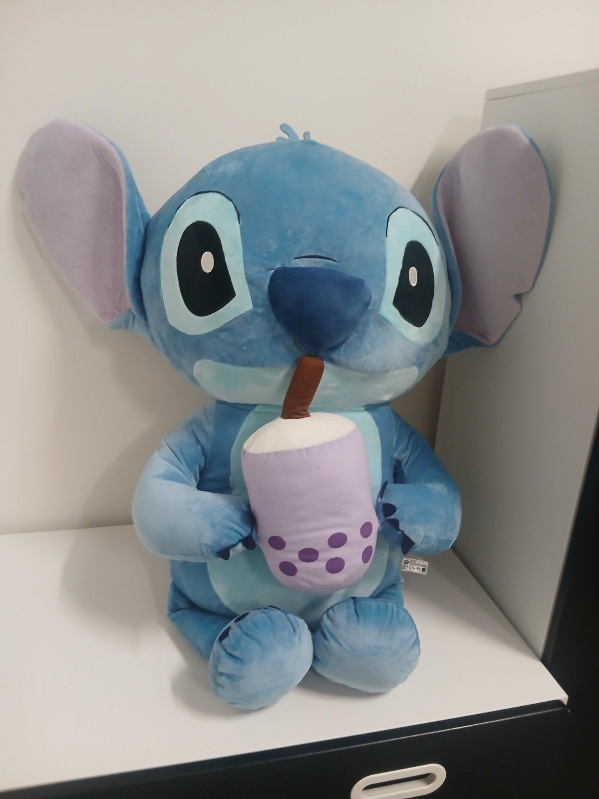 Grote Stitch knuffel 70cm met bubble tea, Disney, Overige typen, Blauw, Ophalen of Verzenden