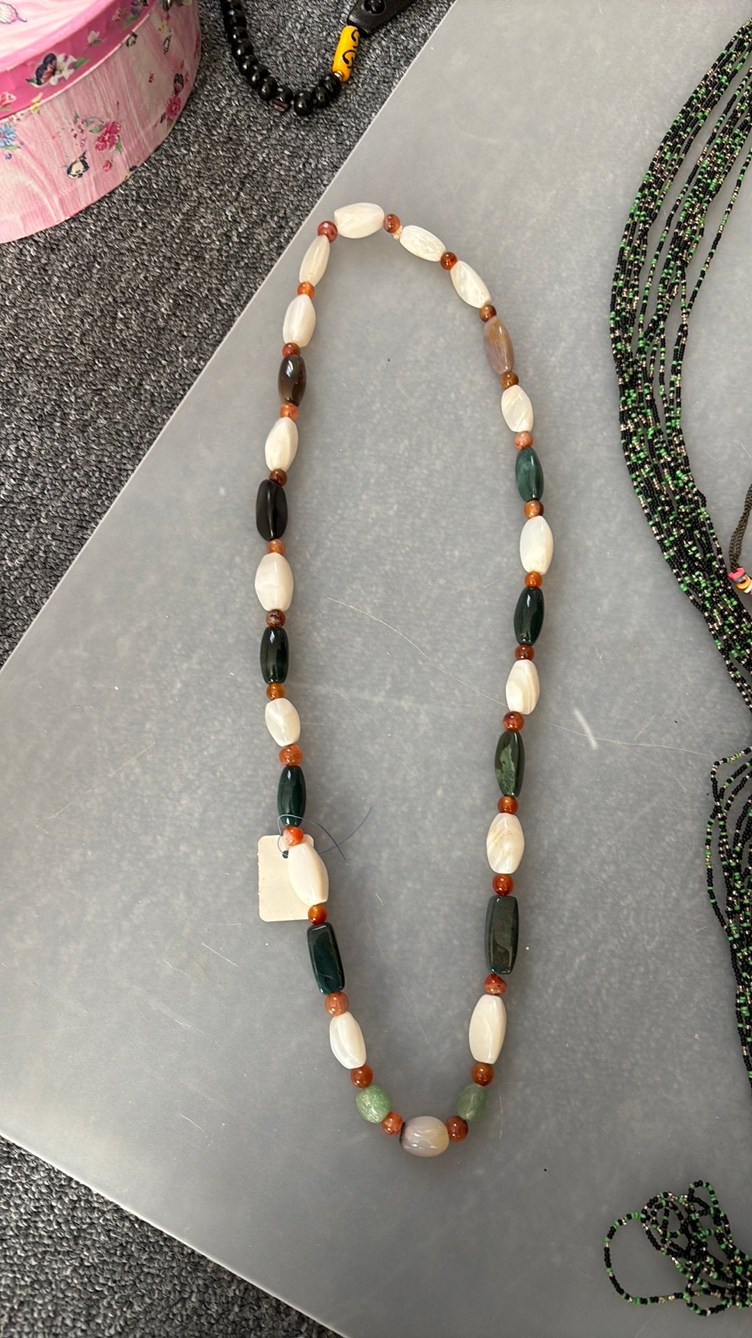 Echte edelstenen ketting vintage, Ophalen of Verzenden, Zo goed als nieuw, Steen of Mineraal, Met edelsteen