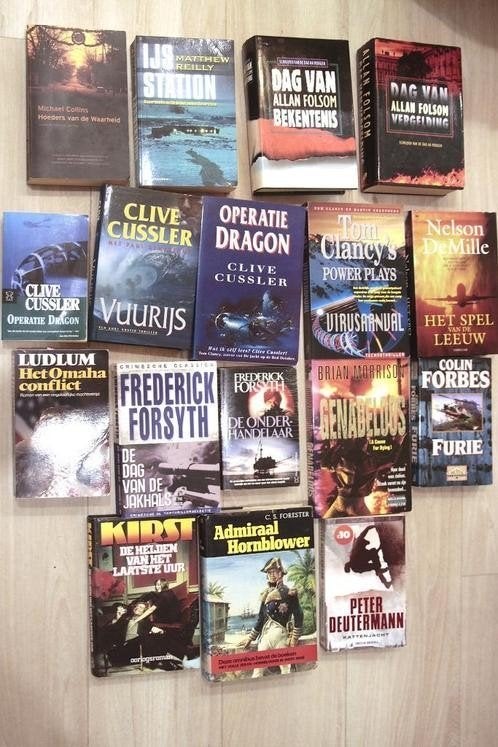 Thrillers van bekende auteurs (b.v. Ludlum, Grisham)., Ophalen, Zo goed als nieuw, Diverse, zie de omschrijving., Nederland