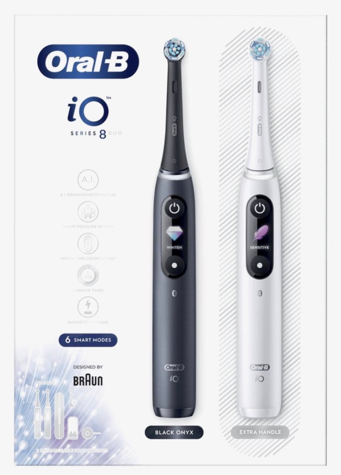 Oral-B iO Series 8 Duo Elektrische Tandenborstels, Ophalen of Verzenden, Zo goed als nieuw, Tandenborstel