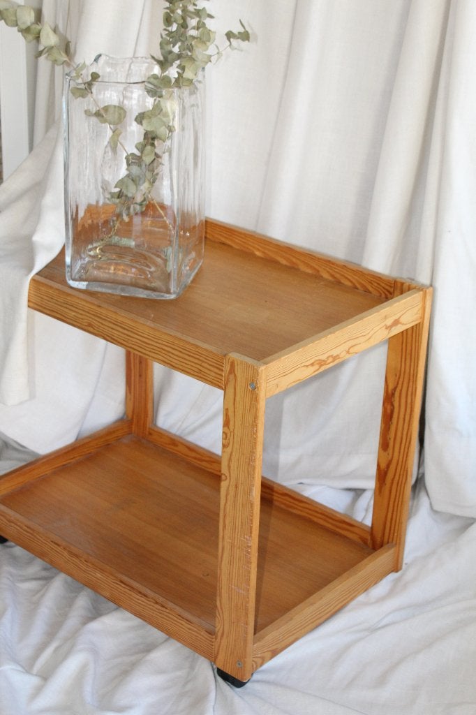 Trolley Grenenhout Vintage Scandinavisch, Gebruikt, 50 tot 100 cm, Grenenhout, Ophalen of Verzenden