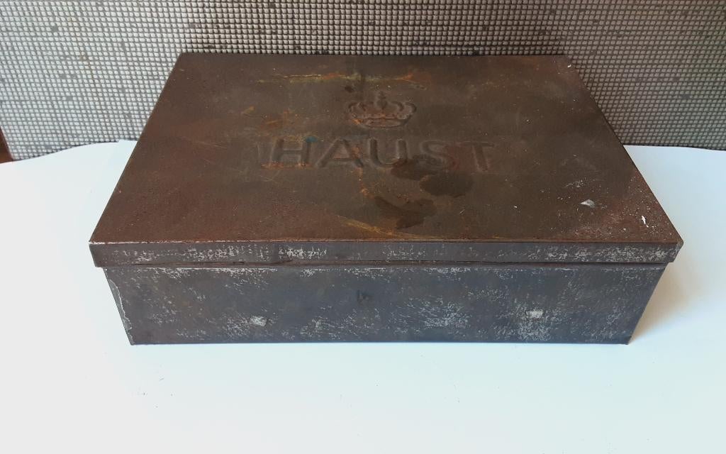 oud vintage koekblik Haust, Verzamelen, Blikken, Ophalen of Verzenden, Gebruikt, Koek(jes)