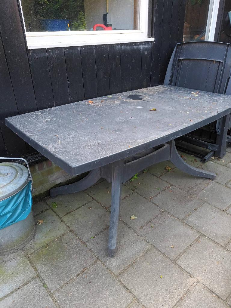 Groene tuintafel, Ophalen, Gebruikt, Rechthoekig, Kunststof