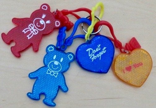 Reflecterende sleutelhangers - Beren en hartjes, Ophalen of Verzenden, Gebruikt