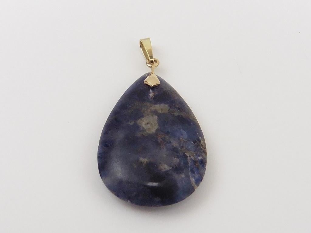 Gouden hanger met agaat                                  G77, Gebruikt, Overige voorstellingen, Blauw, .