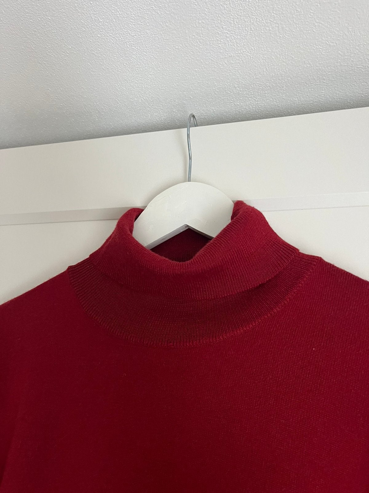 Warm rode coltrui van wol en acryl 56/XXL, Ophalen of Verzenden, Zo goed als nieuw, Maat 56/58 (XL), Rood