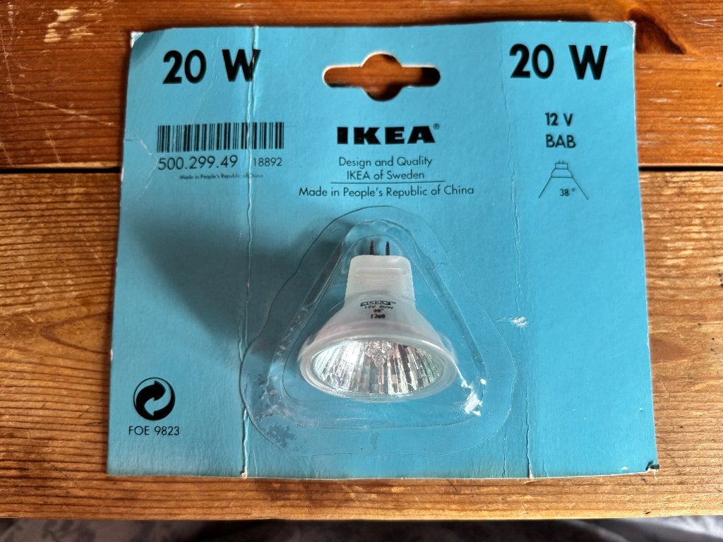 Ikea 20W halogeen lamp, Nieuw, Ophalen of Verzenden, 10 tot 30 watt, Halogeenlamp