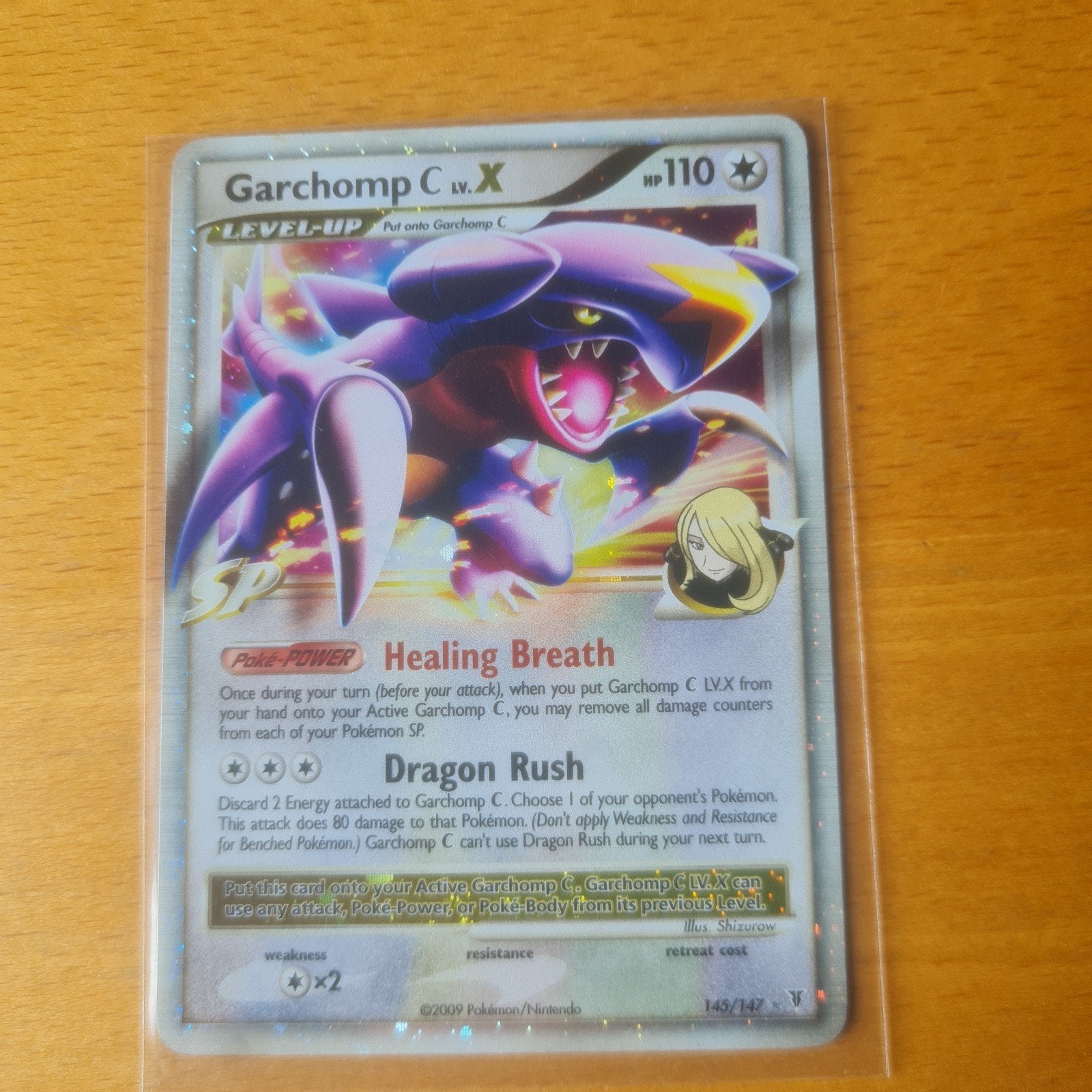 Garchomp C LV.X Pokémon Kaart - 145/147, Ophalen of Verzenden, Zo goed als nieuw, Losse kaart, Foil
