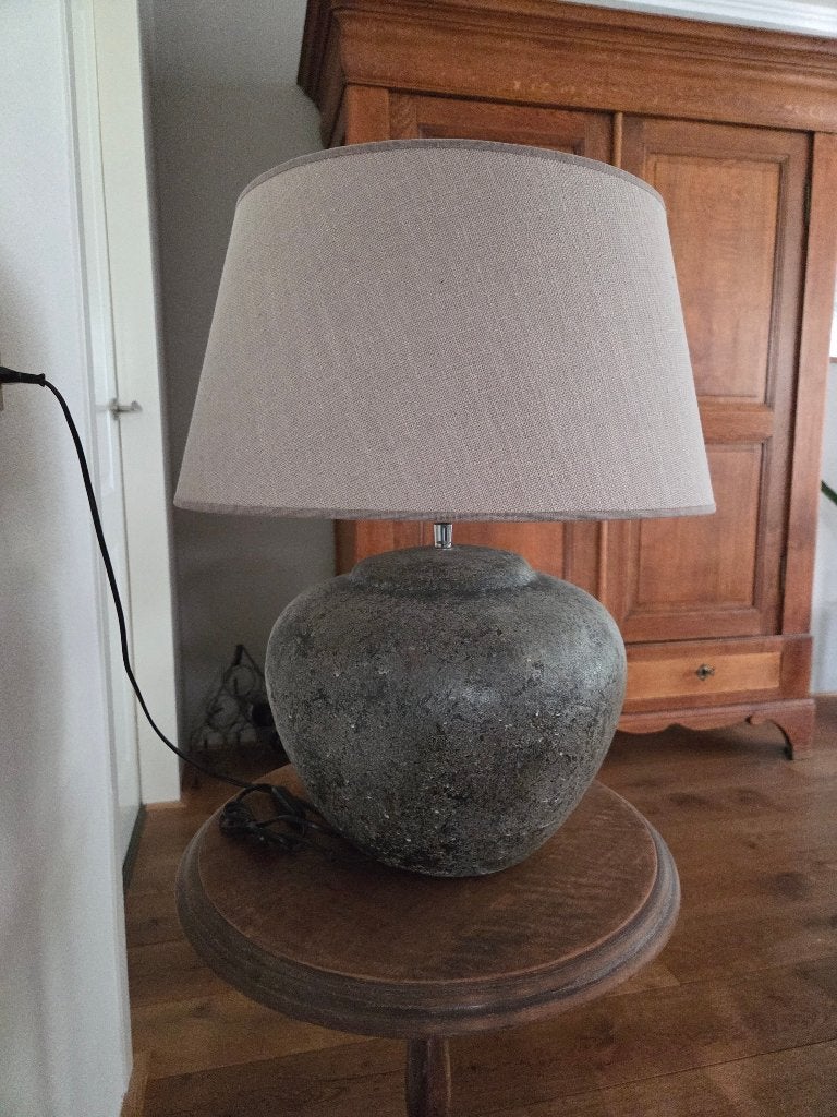 Tafellamp landelijk met kap, Ophalen, Meerkleurig, Keramiek, 55 cm