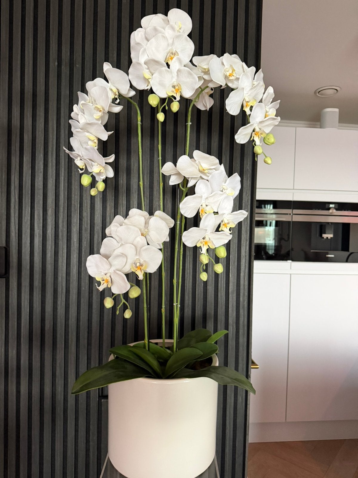 Kunstbloemen orchideeën in witte keramieken pot, Ophalen, Kunstbloem, Zijde, Overige merken
