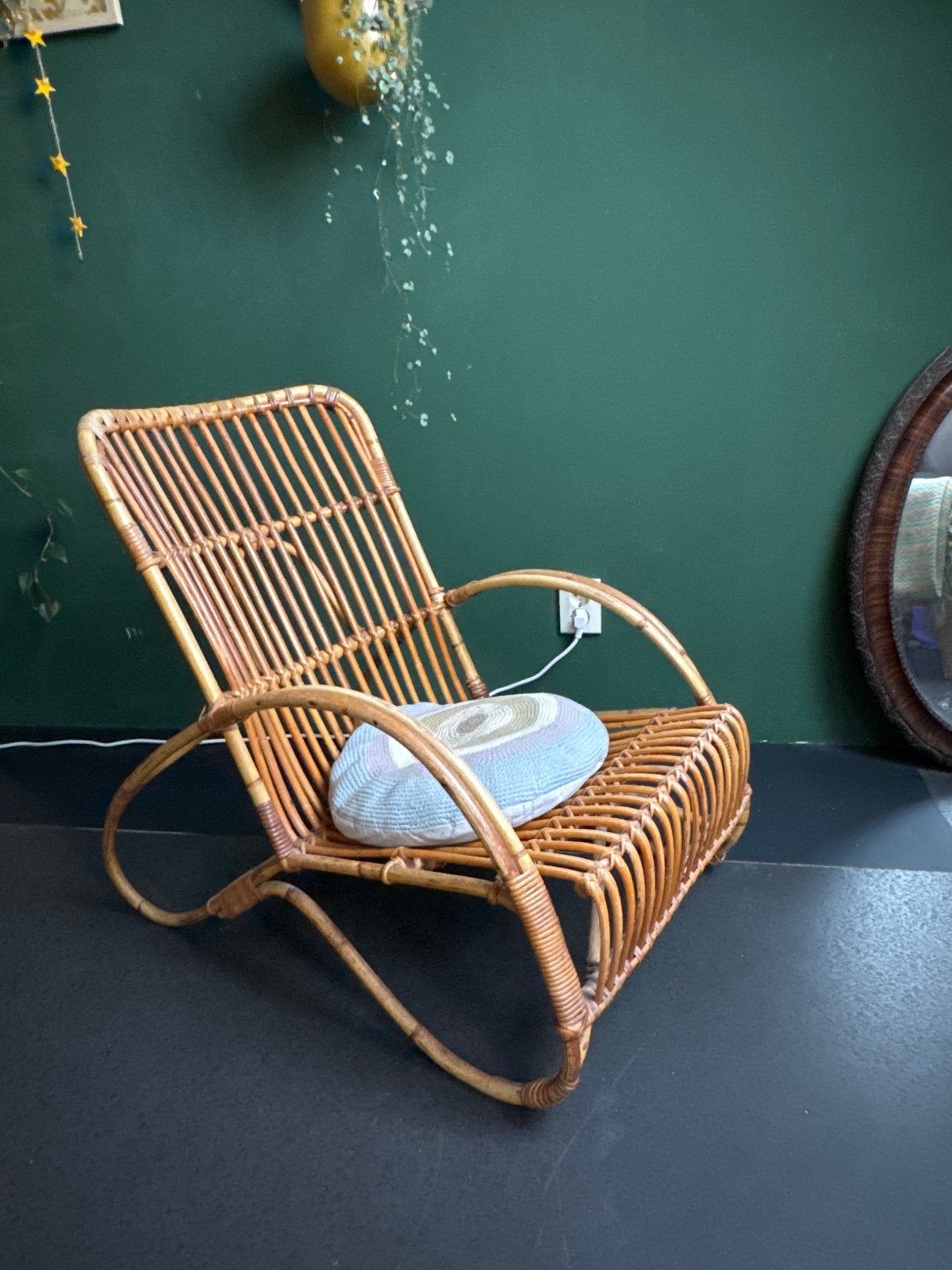 Vintage rotan stoel, Huis en Inrichting, Ophalen of Verzenden