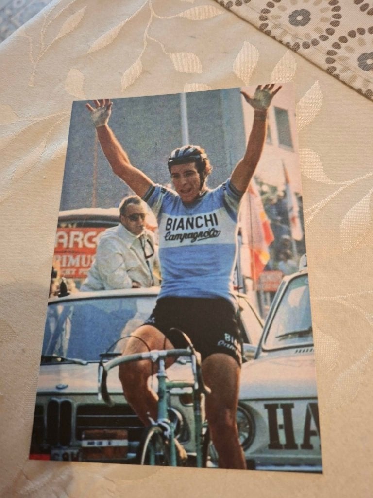 Foto (Repro) Felice Gimondi / Parijs-Brussel 1976, Verzenden, Zo goed als nieuw, Overige sporten, Poster, Plaatje of Sticker